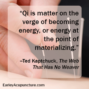 Qi is matter on the verge of becoming energy, or energy at points materializing.